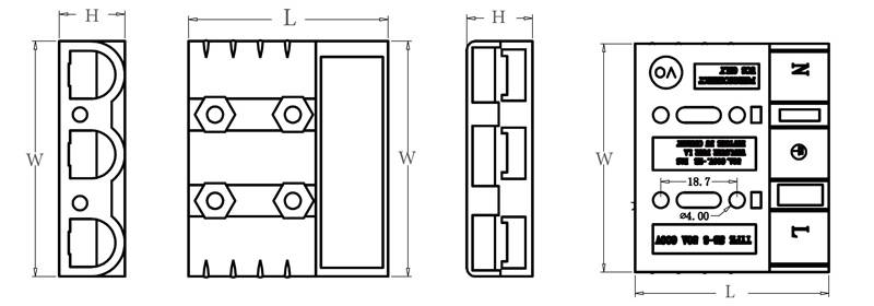 3P anderson қосқышының өлшемі