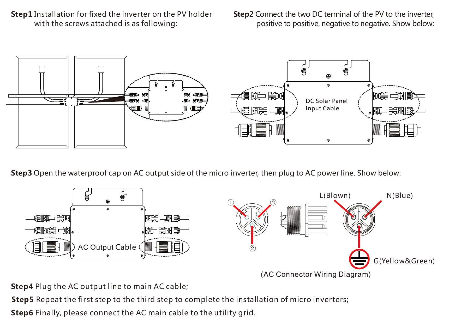 China Solar Micro Inverter for Solar System MPPT 60HZ 600W