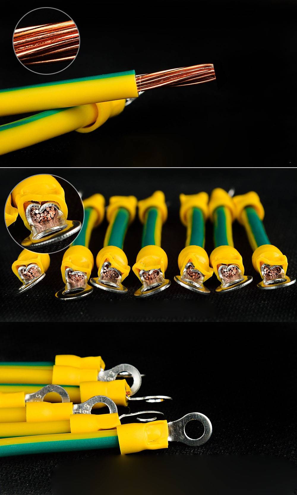 yellow green ground cable
